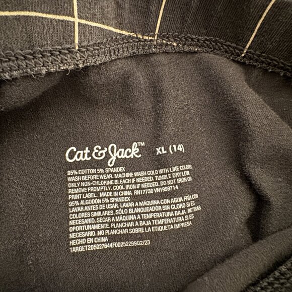 EUC Girls' Grid Leggings - Cat & Jack™ Charcoal Gray XL - Picture 6 of 6